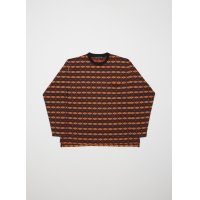 JACQUARD CREW NECK LS TEE