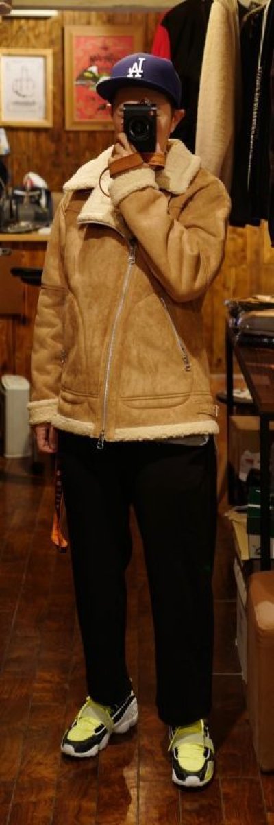 画像2: FAUX SHEARING AVIATOR BIKER JACKET