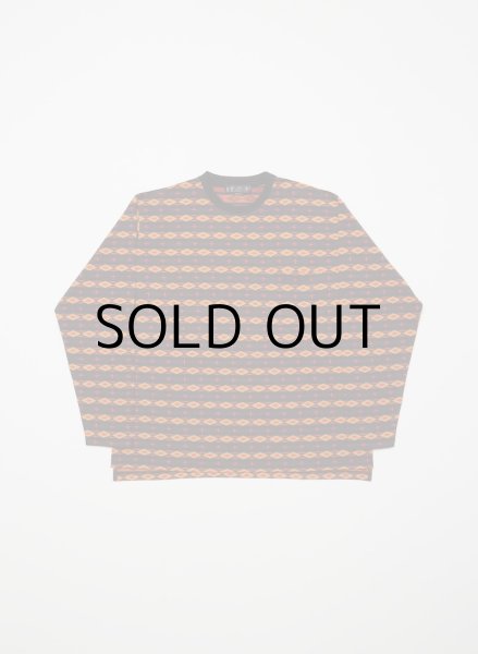 画像1: JACQUARD CREW NECK LS TEE (1)
